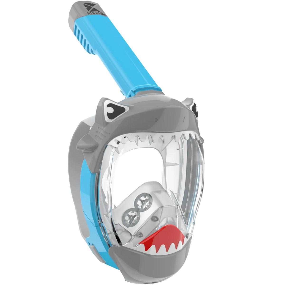 Kinder Schnorchelmaske Seaview Kids Hai Blau V2 – Vollgesichtsmaske für Kinder von 3 bis 10 Jahren von Khroom