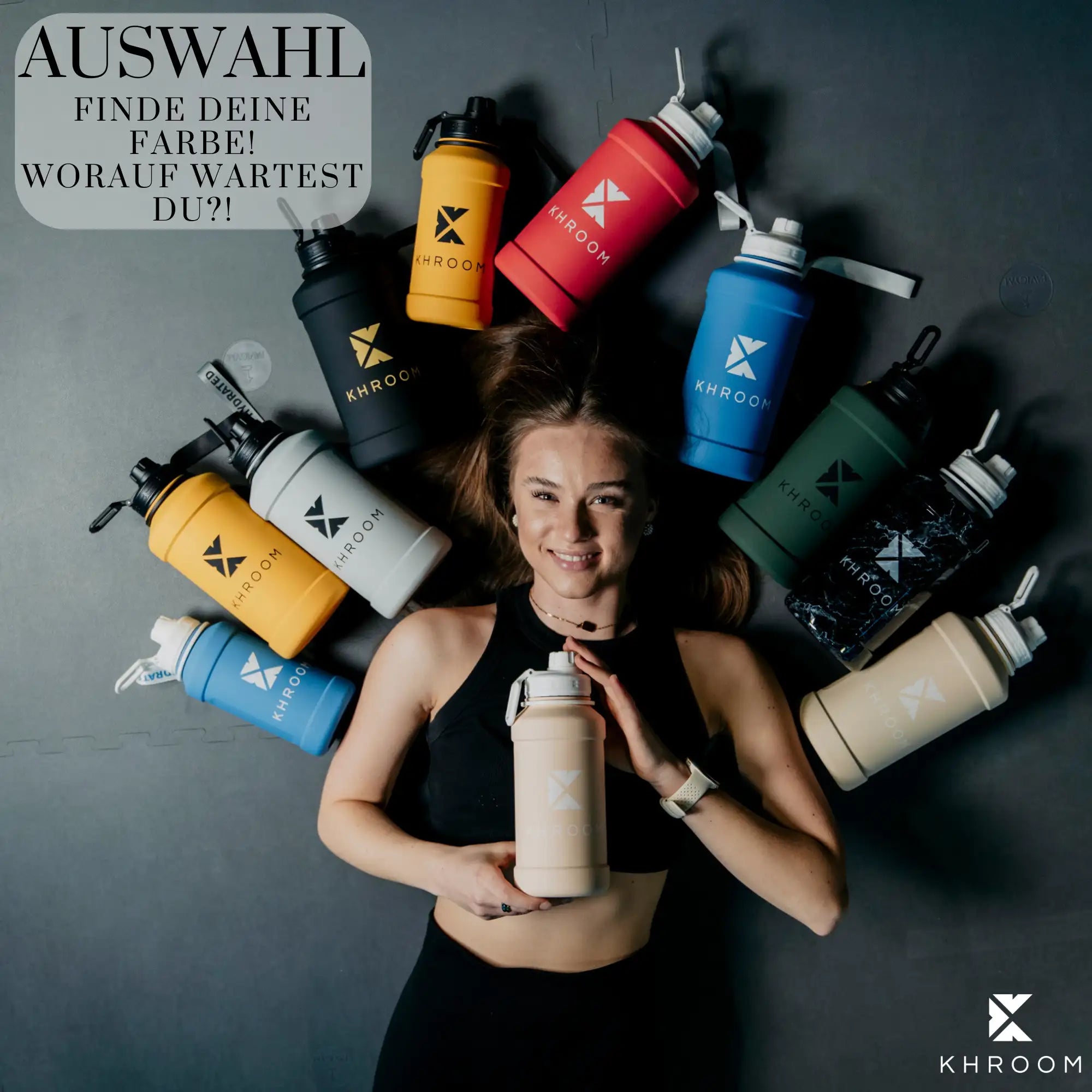 Edelstahl Trinkflasche 1,3L oder 2,2L für Sport, Gym & Freizeit