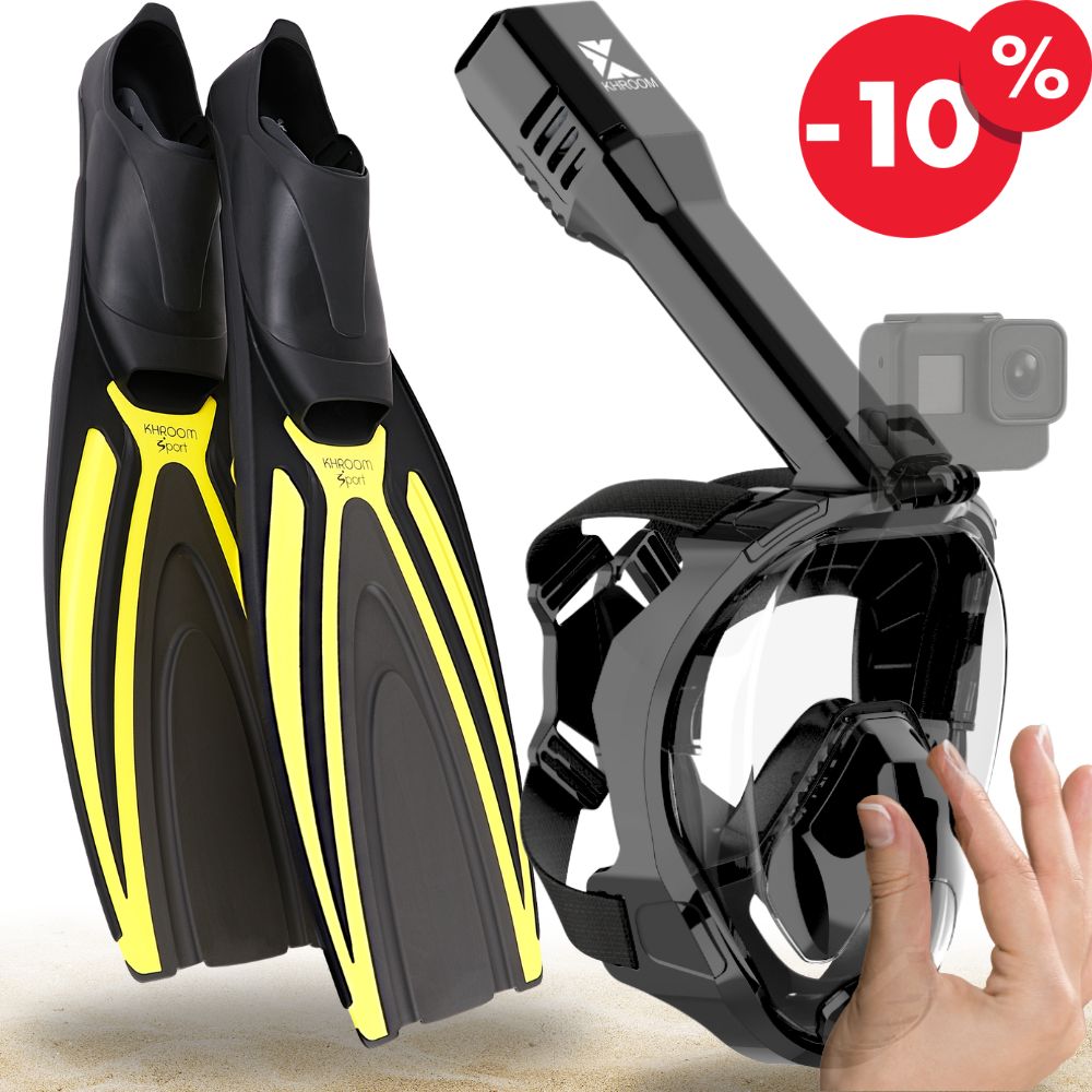 Schnorchel-Set: Seaview Pro Plus & Langflossen