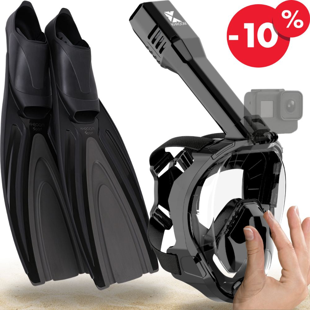 Schnorchel-Set: Seaview Pro Plus & Langflossen