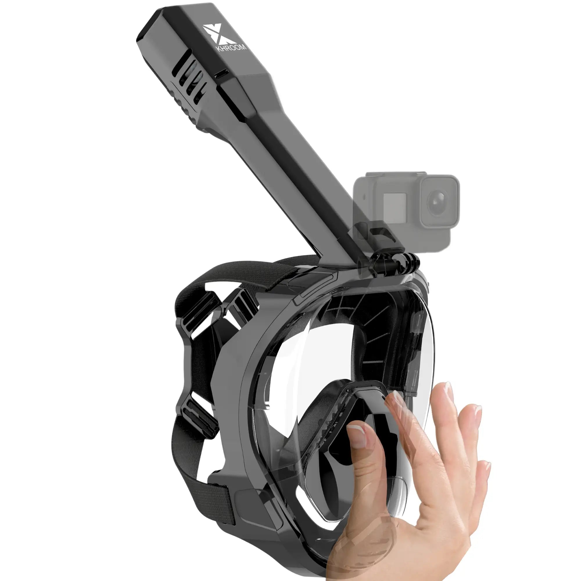 Schnorchelmaske Erwachsene Khroom Seaview Pro Plus Schwarz