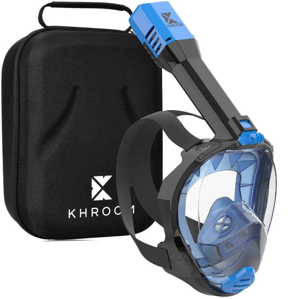 Schnorchelmaske von Khroom Seaview Pro Blau mit Case