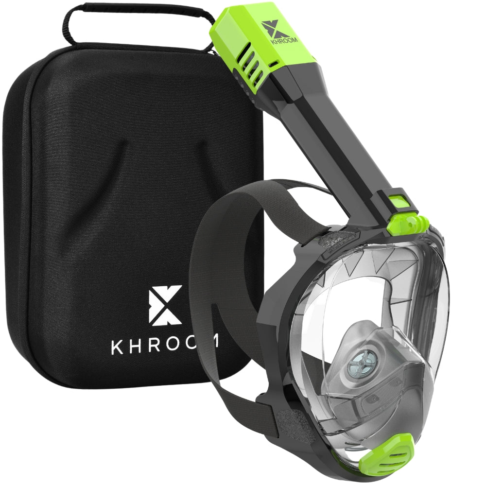 Schnorchelmaske von Khroom Seaview Pro Grün mit Case