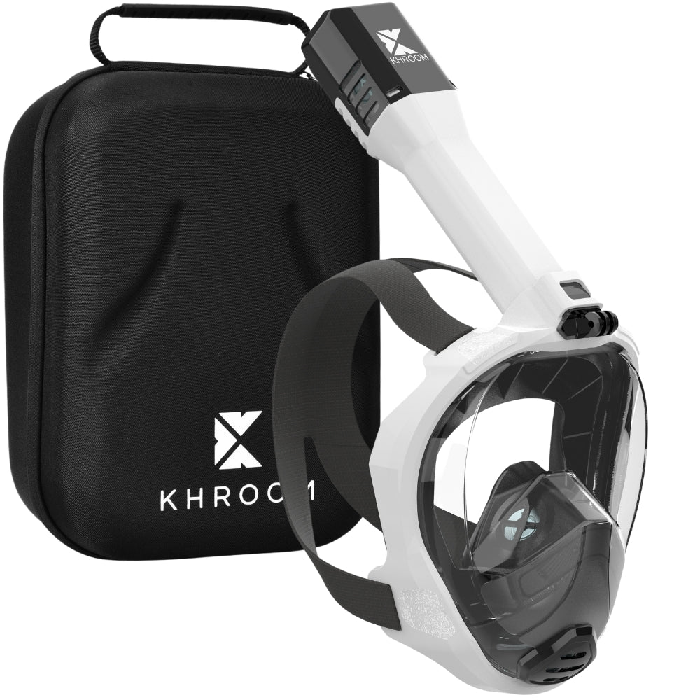 Schnorchelmaske von Khroom Seaview Pro Weiß mit Case