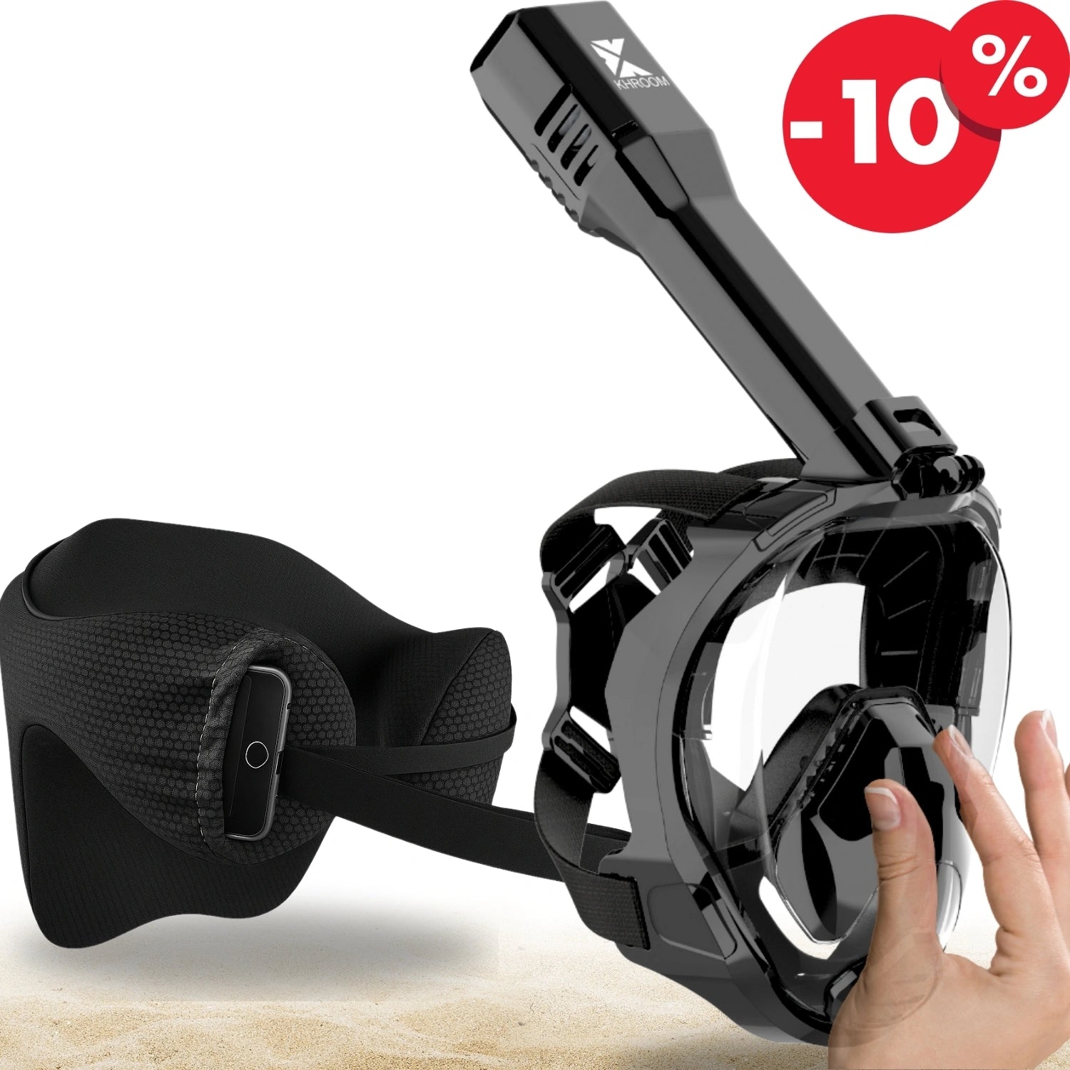 Seaview Pro Plus mit Nackenkissen - Schwarz