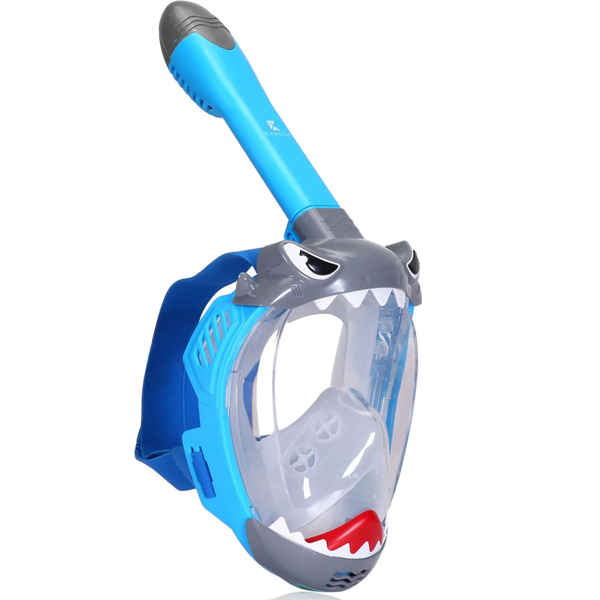 Kinder Schnorchelmaske Seaview Kids Hai Blau – Vollgesichtsmaske für Kinder von 3 bis 10 Jahren von Khroom