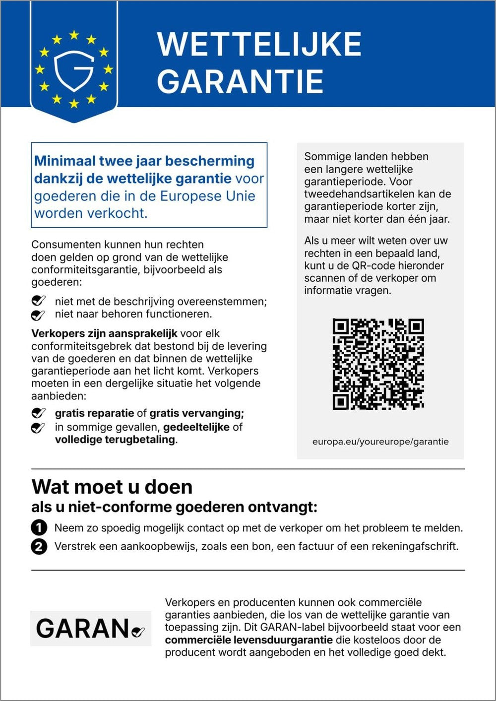 Wettelijke garantie – geharmoniseerde EU-mededeling
